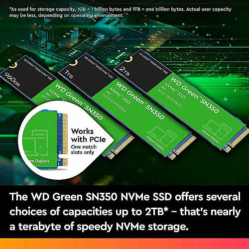 Накопичувач SSD WD M.2 2TB PCIe 3.0 Green SN350