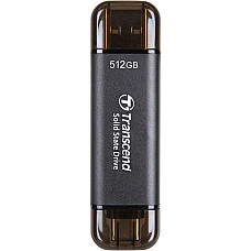 Портативний SSD Transcend  512GB USB 3.1 Gen 2 Type-A + Type-C ESD310 Чорний
