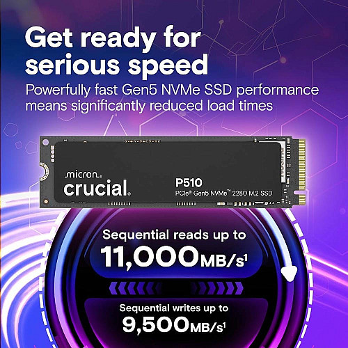Накопитель SSD Crucial M.2 1TB PCIe 5.0 P510
