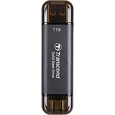 Портативний SSD Transcend 1TB USB 3.1 Gen 2 Type-A + Type-C ESD310 Чорний