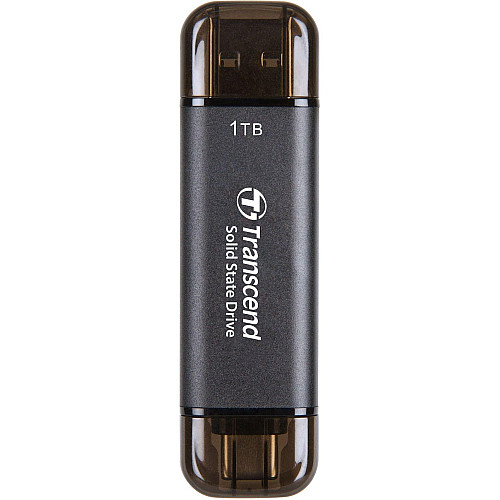 Портативний SSD Transcend 1TB USB 3.1 Gen 2 Type-A + Type-C ESD310 Чорний