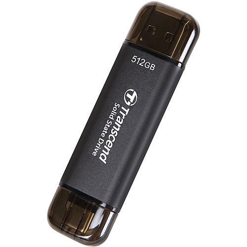 Портативний SSD Transcend  512GB USB 3.1 Gen 2 Type-A + Type-C ESD310 Чорний