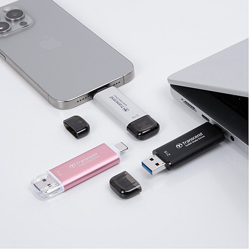 Портативний SSD Transcend  512GB USB 3.1 Gen 2 Type-A + Type-C ESD310 Чорний