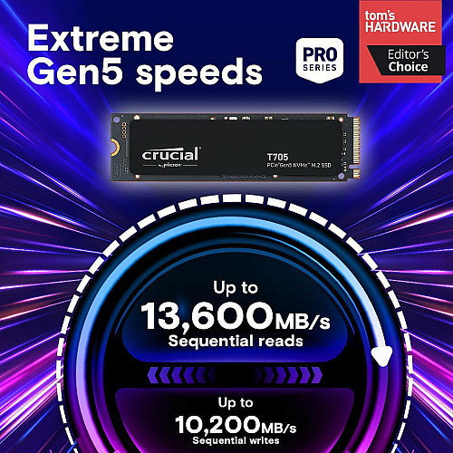 Накопичувач SSD Crucial M.2 1TB PCIe 5.0 T705