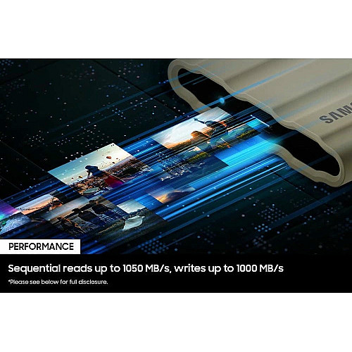Портативный SSD Samsung 4TB USB 3.2 Gen 2 Type-C T7 Shield
