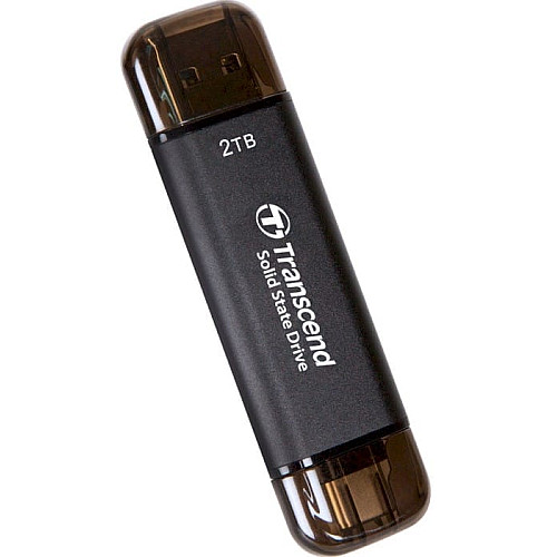 Портативный SSD Transcend 2TB USB 3.1 Gen 2 Type-A + Type-C ESD310 Черный