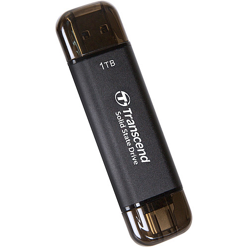 Портативний SSD Transcend 1TB USB 3.1 Gen 2 Type-A + Type-C ESD310 Чорний