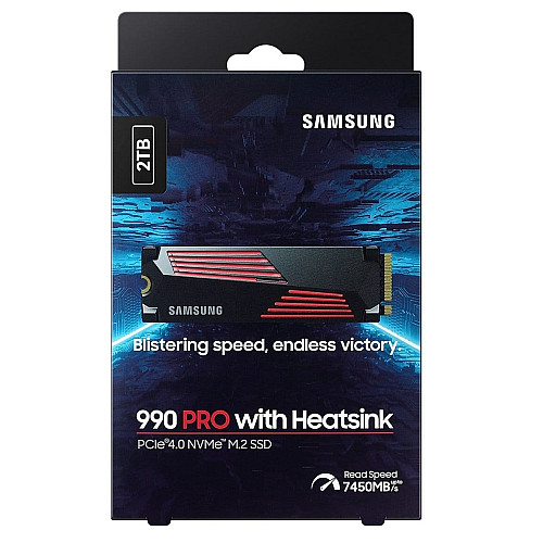 Накопичувач SSD Samsung M.2 2TB PCIe 4.0 990PRO + радіатор