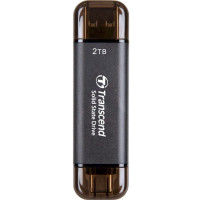 Портативний SSD Transcend 2TB USB 3.1 Gen 2 Type-A + Type-C ESD310 Чорний