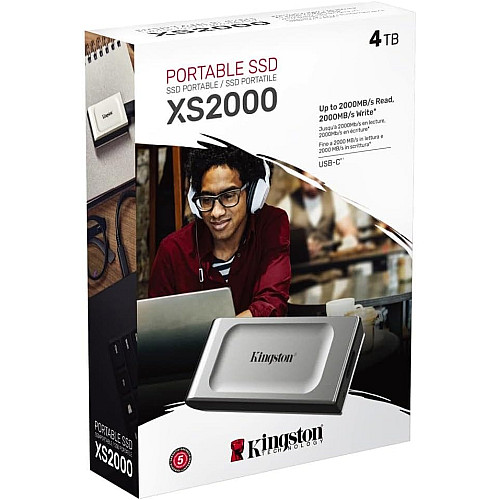 Портативный SSD Kingston 4TB USB 3.2 Gen 2x2 Type-C XS2000 R2000/W2000MB/s