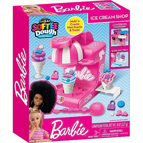 Тесто для лепки Cra-Z-Art Barbie Магазин мороженого с формами, набор 8ед