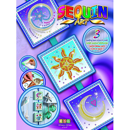 Набор для творчества Sequin Art Seasons Космос, Солнце, Луна и звезды 3шт, 16*16см