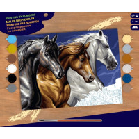 Набор для творчества Sequin Art Painting by numbers Senior Дикие кони 39*30см