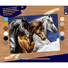 Набір для творчості Sequin Art Painting by numbers Senior Дикі коні 39*30см