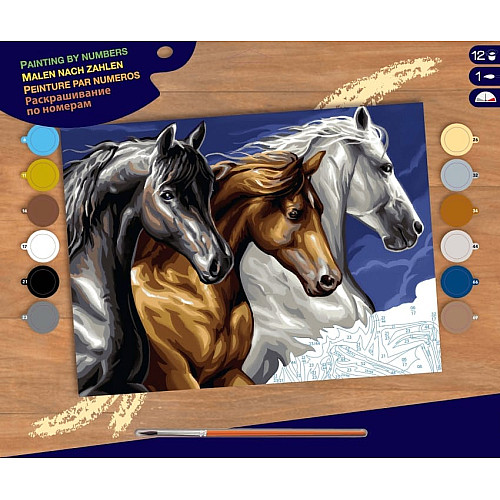 Набор для творчества Sequin Art Painting by numbers Senior Дикие кони 39*30см
