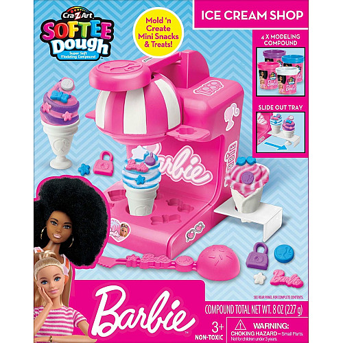 Тесто для лепки Cra-Z-Art Barbie Магазин мороженого с формами, набор 8ед