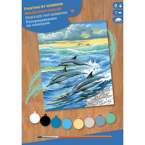 Набор для творчества Sequin Art Painting by numbers Junior Дельфины 23*30см