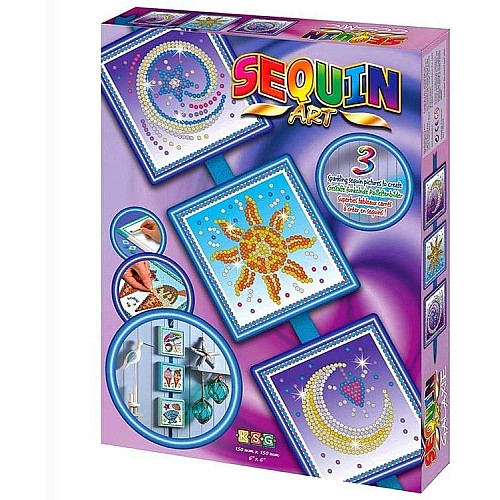Набор для творчества Sequin Art Seasons Космос, Солнце, Луна и звезды 3шт, 16*16см