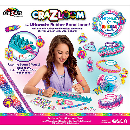 Набір для виготовлення браслетів Cra-Z-Art Charm Loom Studio Mermaid and Unicorn