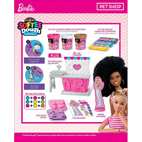 Тесто для лепки Cra-Z-Art Barbie Зоомагазин с формами, набор 10ед