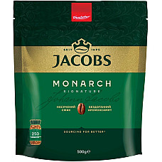 Кава Jacobs розчинна, 500г, Monarch, купаж арабіка/робуста