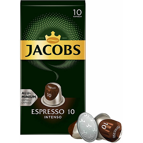 Кофе Jacobs капсулы, Espresso Intenso, купаж арабика/робуста, 10шт, Nespresso
