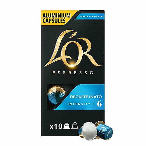 Кофе L`OR капсулы, Espresso Decaffeinato, арабика, 10шт, Nespresso, без кофеина