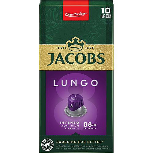 Кава Jacobs  капсули, Lungo Intenso, купаж арабіка/робуста, 10шт, Nespresso