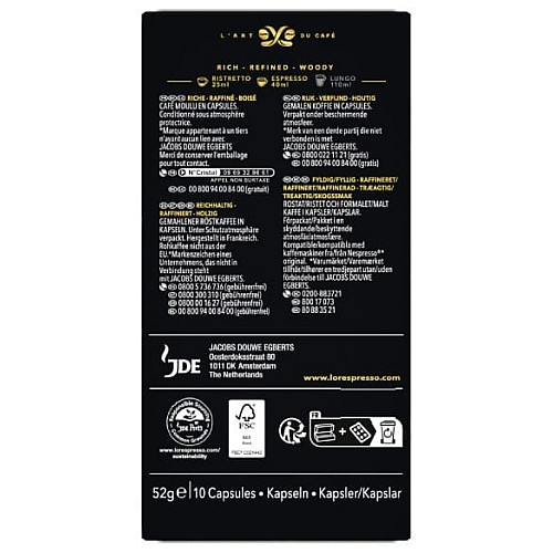 Кава L`OR капсули, Espresso Or Absolu, арабіка, 10шт, Nespresso