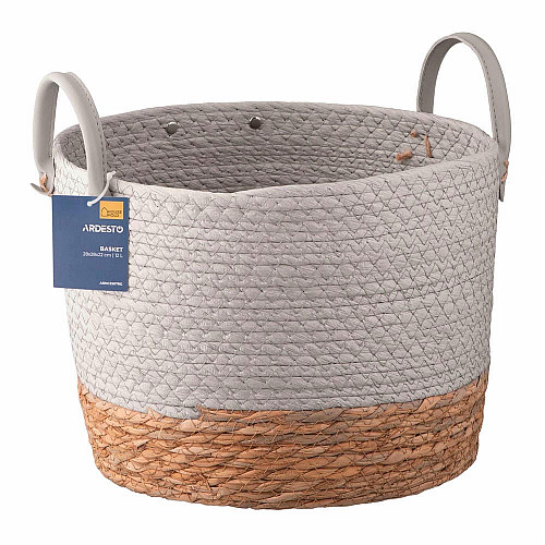 Кошик ARDESTO Minimalism 28х28х22см, паперовий шпагат, рогожка, сірий