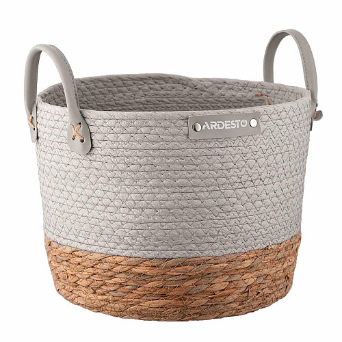 Кошик ARDESTO Minimalism 28х28х22см, паперовий шпагат, рогожка, сірий