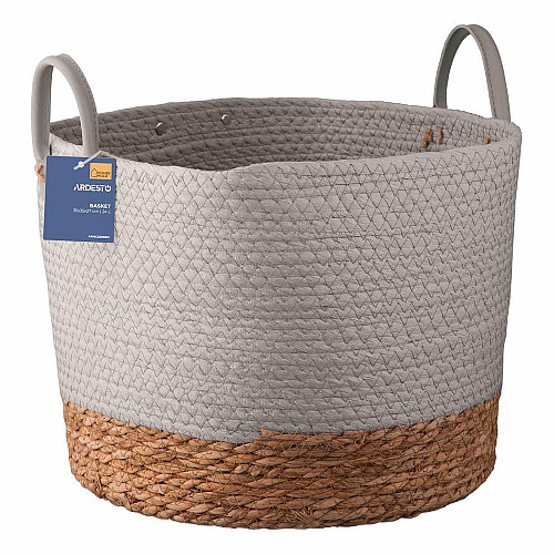 Кошик ARDESTO Minimalism 35х35х27см, паперовий шпагат, рогожка, сірий