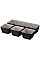 Набор контейнеров ARDESTO Prestigio 4 предмета, 38.5x13.5x9cm/12x12x8.5см, фетр, серый
