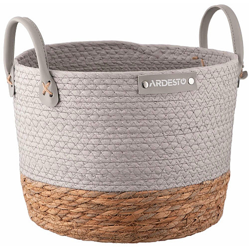 Кошик ARDESTO Minimalism 28х28х22см, паперовий шпагат, рогожка, сірий
