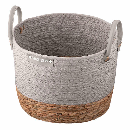 Кошик ARDESTO Minimalism 28х28х22см, паперовий шпагат, рогожка, сірий