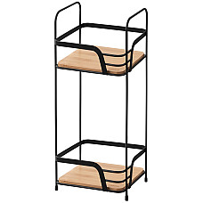 Полиця ARDESTO Minimalism 2-ярусна 16х15.5х40см, метал, бамбук, чорний