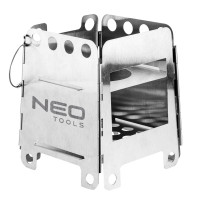 Плита туристична Neo Tools, нержавіюча сталь, висота 16см, з'єднання за допомогою одного штифта, 0.37кг