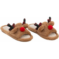 Взуття домашнє ARDESTO Christmas 36/37 розмір, 100% поліестер, підошва 100% гума, коричневий