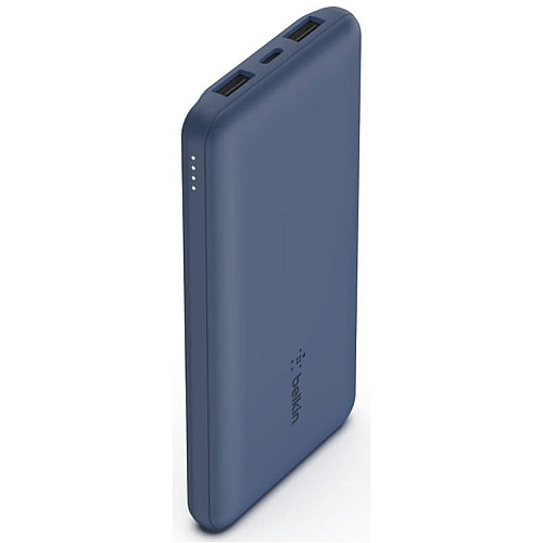 Аккумулятор портативный литий-ионный Power Bank Belkin 10000мА·ч, 15Вт, 2хUSB-A/USB-C, голубой