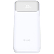 Акумулятор портативний літій-іонний Power Bank D-Link 20000мА*год, 65Вт PD 3.0, QC 3.0, 2xUSB-C, 1xUSB-A з дисплеєм, білий