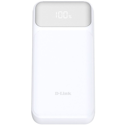 Акумулятор портативний літій-іонний Power Bank D-Link 20000мА*год, 65Вт PD 3.0, QC 3.0, 2xUSB-C, 1xUSB-A з дисплеєм, білий