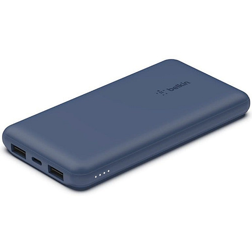 Аккумулятор портативный литий-ионный Power Bank Belkin 10000мА·ч, 15Вт, 2хUSB-A/USB-C, голубой