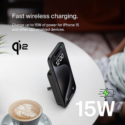 Акумулятор портативний літій-іонний Power Bank Belkin 8000мА·год, 15Вт, Magnetic Qi2, чорний