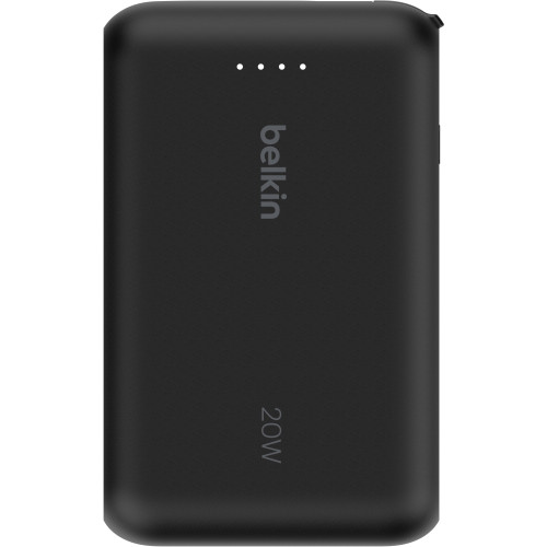 Акумулятор портативний літій-іонний Power Bank Belkin 10000мА·год, 20Вт, з інтегрованим кабелем USB-C, чорний