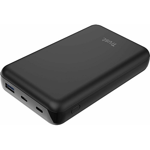 Акумулятор портативний літій-іонний power bank Trust Laro, 20000 мА·год, USB-A/2хUSB-C, 100w, чорний