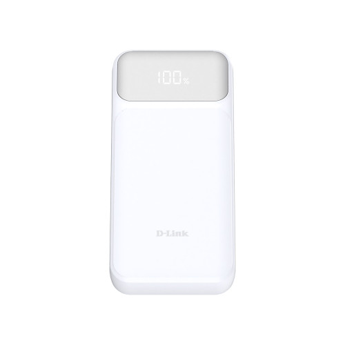 Акумулятор портативний літій-іонний Power Bank D-Link 20000мА*год, 65Вт PD 3.0, QC 3.0, 2xUSB-C, 1xUSB-A з дисплеєм, білий