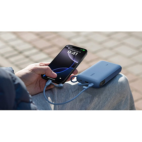 Акумулятор портативний літій-іонний Power Bank Belkin 20000мА·год, 20Вт, з дисплеєм, синій