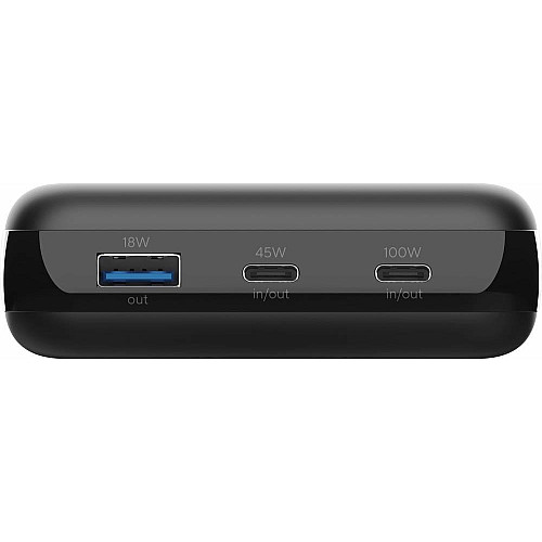 Акумулятор портативний літій-іонний power bank Trust Laro, 20000 мА·год, USB-A/2хUSB-C, 100w, чорний