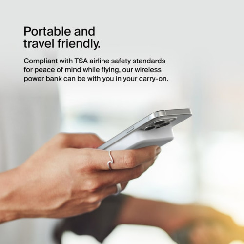 Акумулятор портативний літій-іонний Power Bank Belkin 10000мА·год, 15Вт, Magnetic Qi2, білий