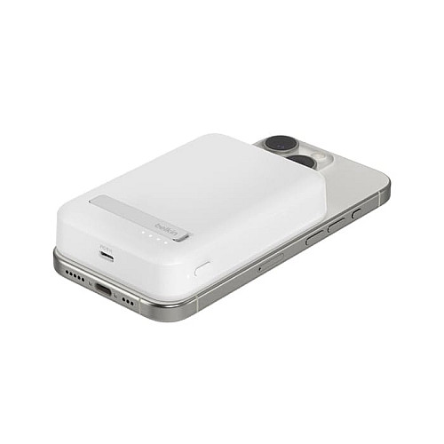 Аккумулятор портативный литий-ионный Power Bank Belkin 8000мА·ч, 15Вт, Magnetic Qi2, белый